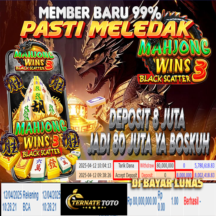 TERNATETOTO - MENANG MAHJONG WAYS Rp. 80,000,000,-